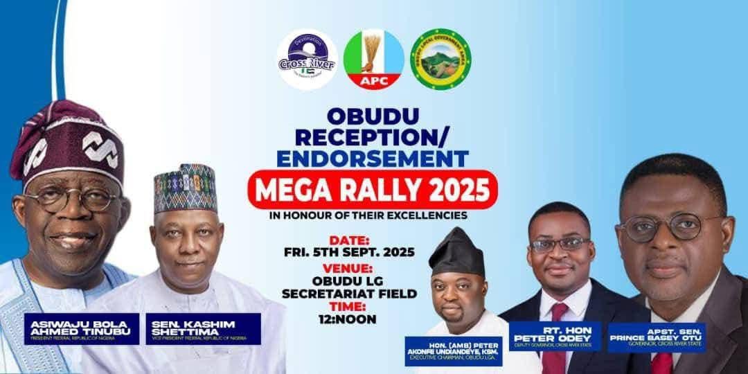 Governor Otu, Odey, Ayambem, Eba Set to Storm Obudu for APC Endorsement Rally