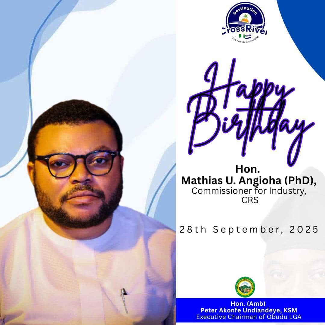 Obudu Council Chairman Peter Undiandeye Felicitates Commissioner for Industries, Mathias Angioha, on His Birthday