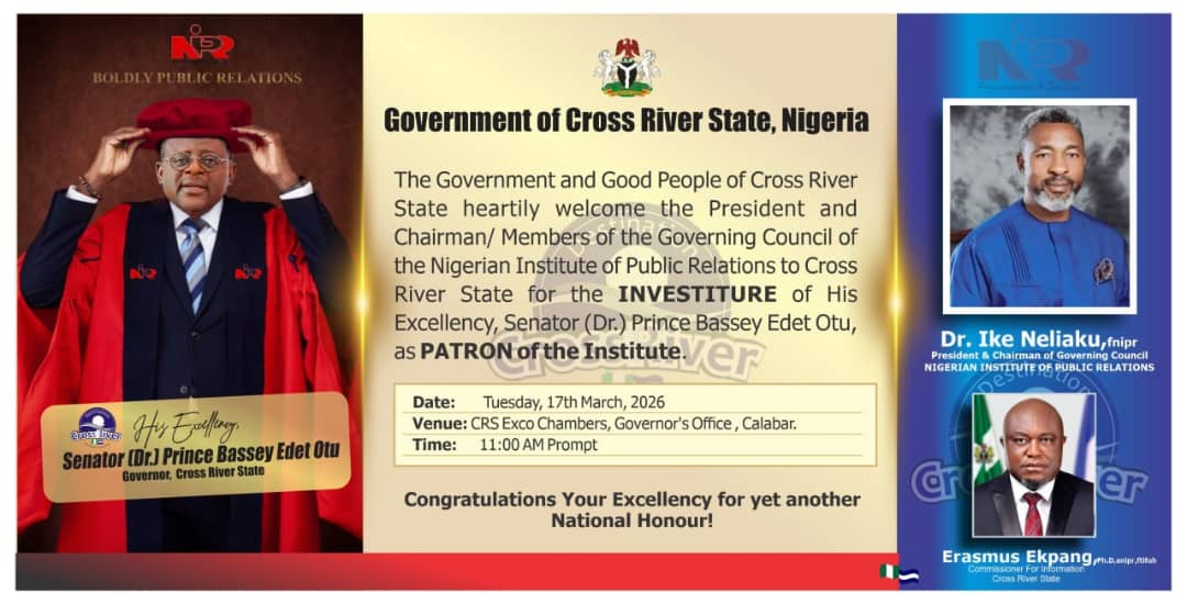 Again,Gov. Otu Scores another high with NIPR Highest National Honour of PNIPR