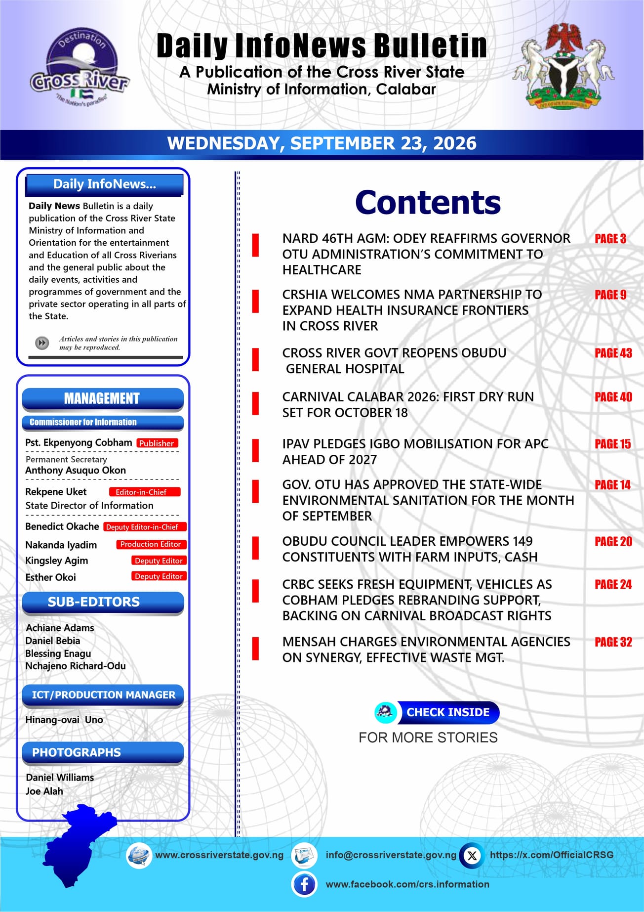 CROSS RIVER STATE DAILY NEWS CHANNEL 24/7