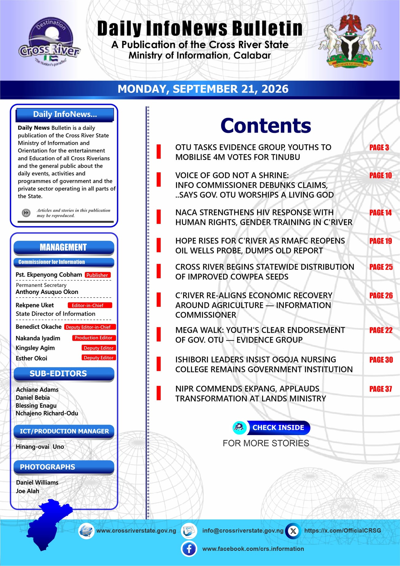 CROSS RIVER STATE DAILY NEWS CHANNEL 24/7