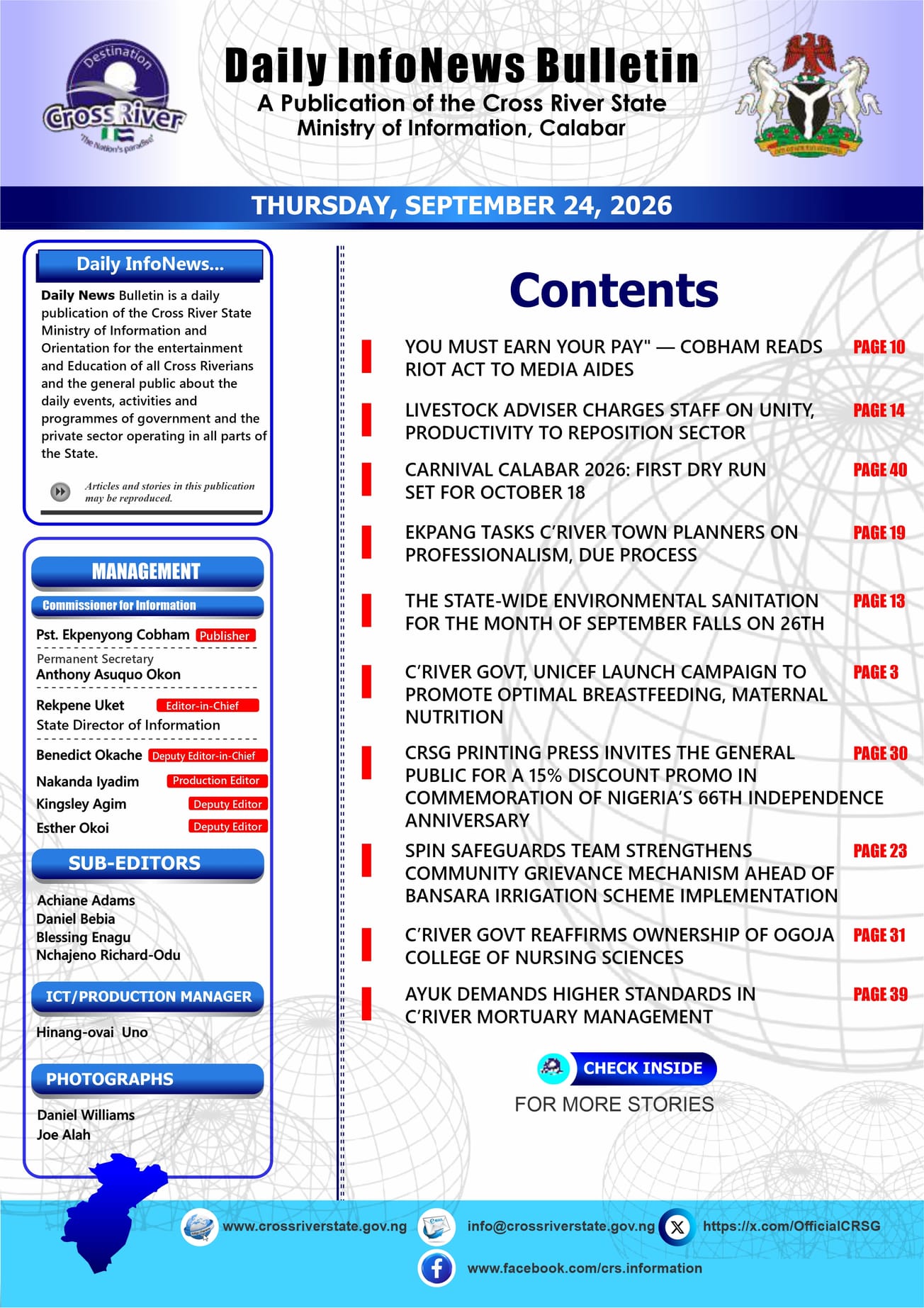 CROSS RIVER STATE DAILY NEWS CHANNEL 24/7