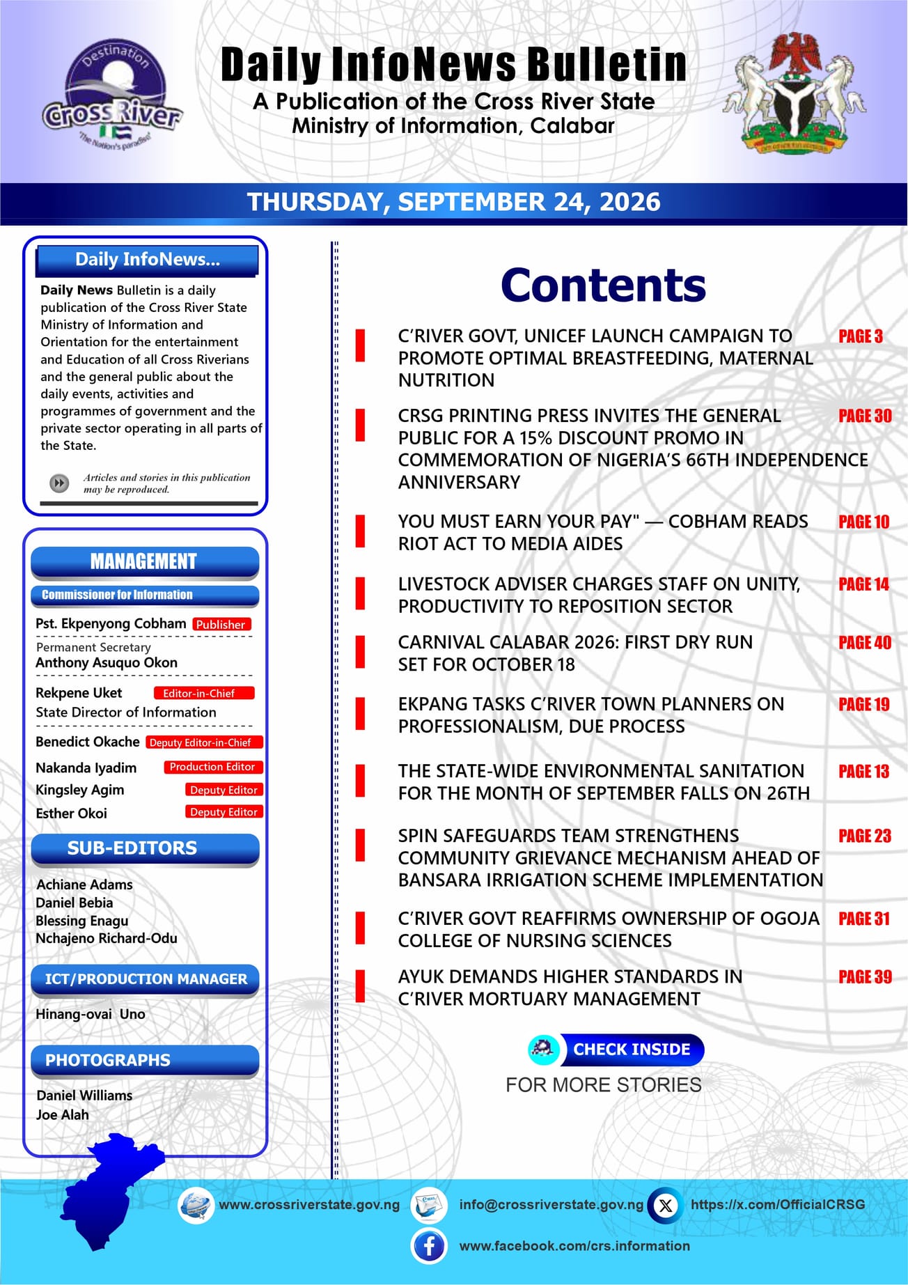 CROSS RIVER STATE DAILY NEWS CHANNEL 24/7