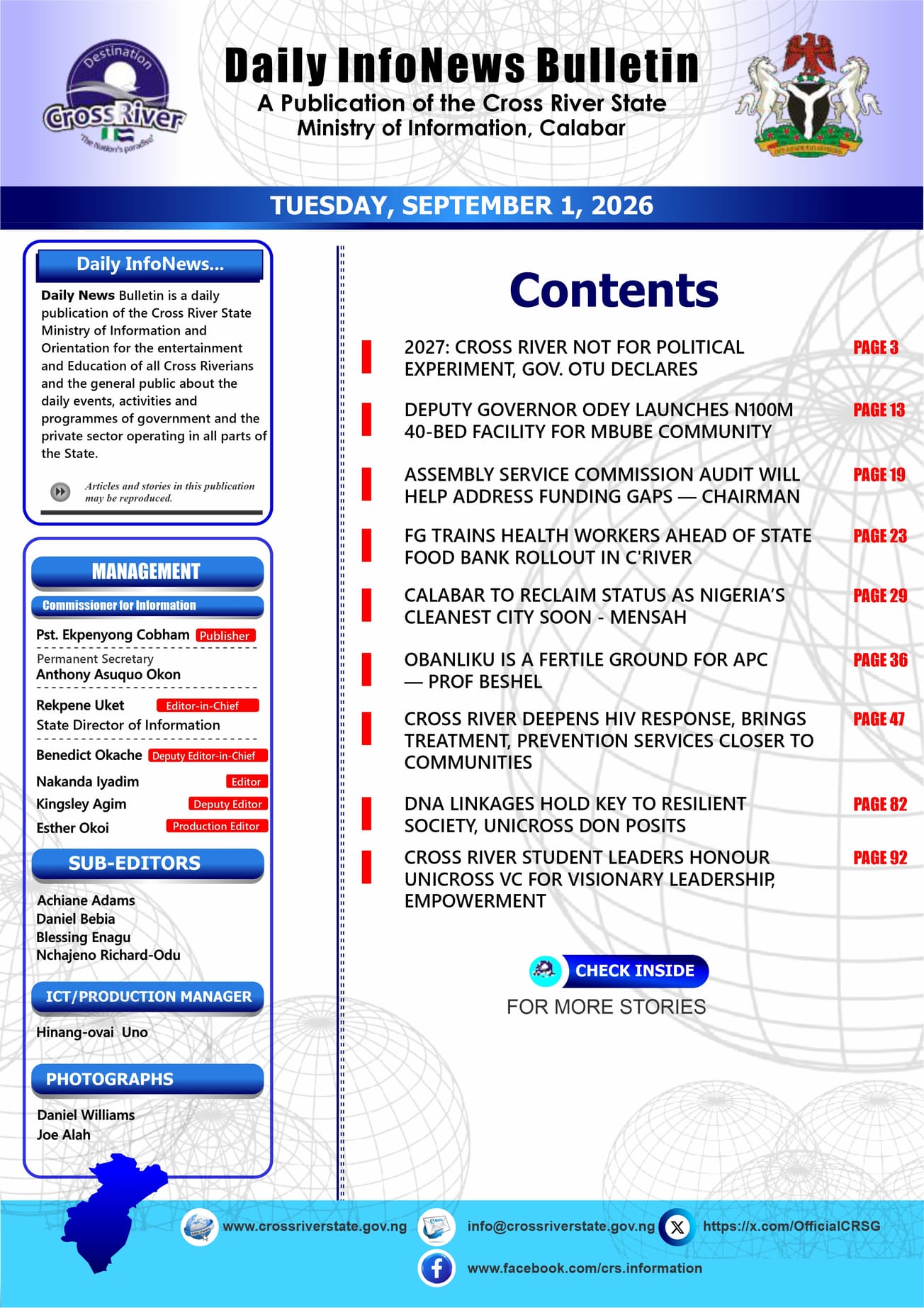 CROSS RIVER STATE DAILY NEWS CHANNEL 24/7