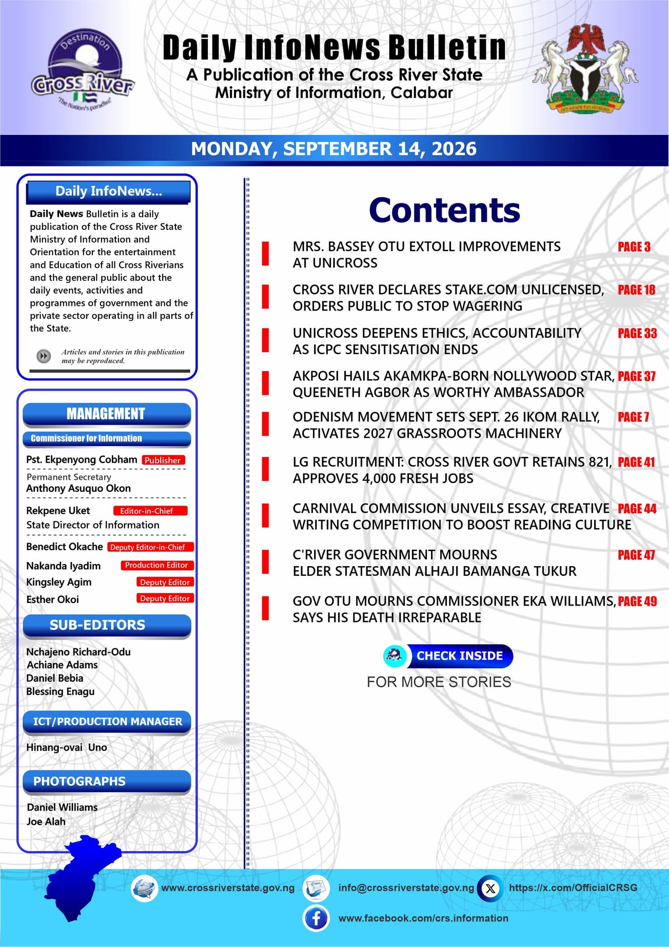 CROSS RIVER STATE DAILY NEWS CHANNEL 24/7