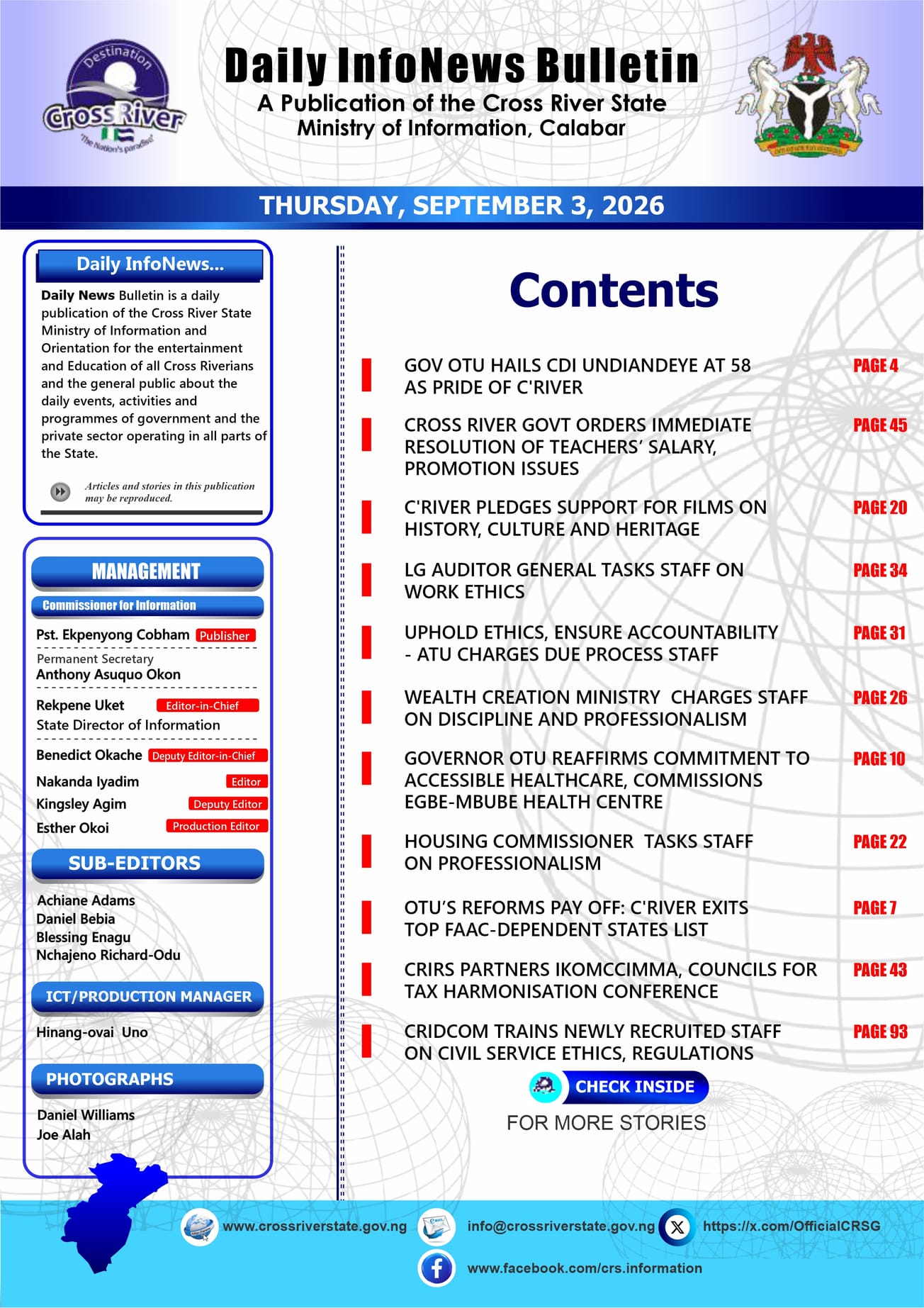 CROSS RIVER STATE DAILY NEWS CHANNEL 24/7